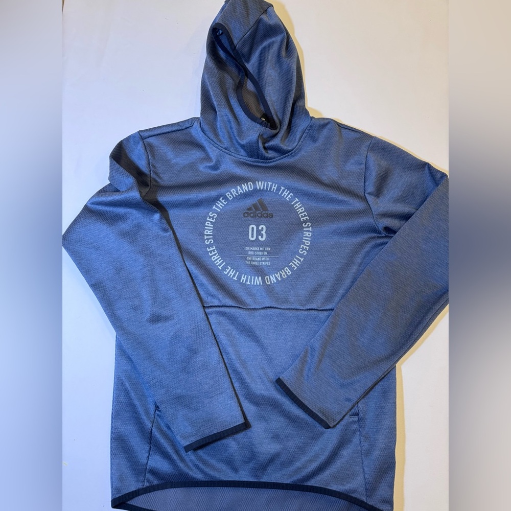 Adidas Men's Heathered Blue Hoodie